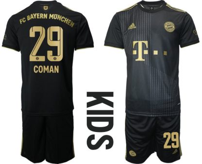 Billiga Fotbollströjor Bayern Munich Bortatröja Kortärmad barn med namn Coman 29