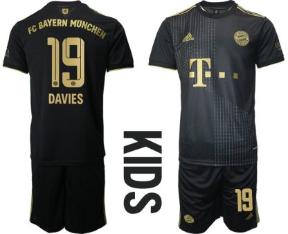 Billiga Fotbollströjor Bayern Munich Bortatröja Kortärmad barn med namn DAVIES 19