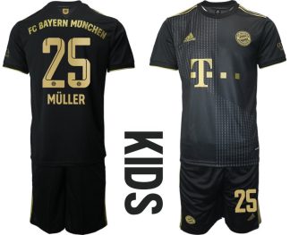 Billiga Fotbollströjor Bayern Munich Bortatröja Kortärmad barn med namn Müller 25
