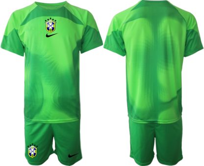 Köpa Brasilien Målvakt Hemmatröja Herr VM 2022 orange Kortärmad + Korta byxor