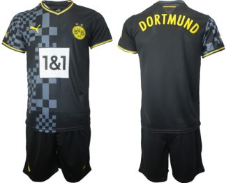 Billiga Fotbollströjor Borussia Dortmund Bortatröja Herr 2023 Kortärmad + Korta byxor