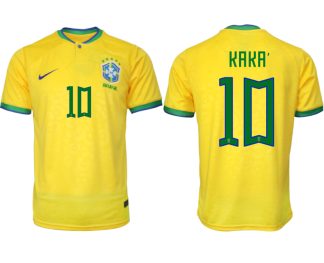 Brasilien Hemmatröja Herr VM 2022 Gul Fotbollströjor med tryck KAKA’ 10