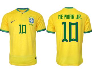 Brasilien Hemmatröja Herr VM 2022 Gul Fotbollströjor med tryck NEYMAR JR. 10