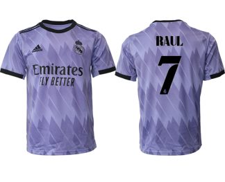 Real Madrid Bortatröja Herr 2023 Kortärmad Fotbollströjor med tryck RAUL 7
