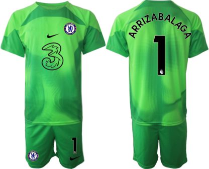 Billiga Chelsea FC 2023 Målvaktströja Grön Fotbollströjor För Män ARRIZABALAGA 1