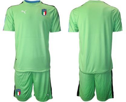 Italien Målvaktströja 2023 Herr grön Fotbollströjor Kortärmad Fotbollströja Set