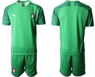 Italien Målvaktströja WM 2022 grön Fotbollströjor För Män Kortärmad + Korta byxor