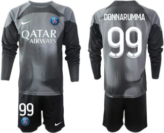 Paris Saint-Germain PSG 2023 Målvaktströja Herr svart Fotbollströja Set med tryck DONNARUMMA 99