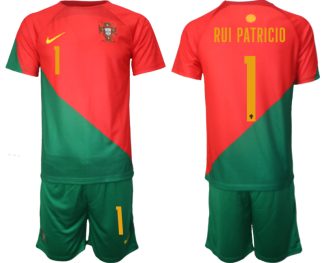 Portugal Hemmatröja VM 2022 för Herr Kortärmad + Korta byxor med namn RUI PATRICIO 1