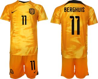 Billiga fotbollströjor Nederländerna Hemmatröja VM 2022 Herr med tryck BERGHUIS 11