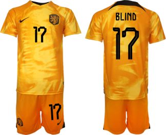 Billiga fotbollströjor Nederländerna Hemmatröja VM 2022 Herr med tryck BLIND 17