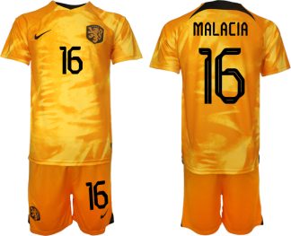 Billiga fotbollströjor Nederländerna Hemmatröja VM 2022 Herr med tryck MALACIA 16