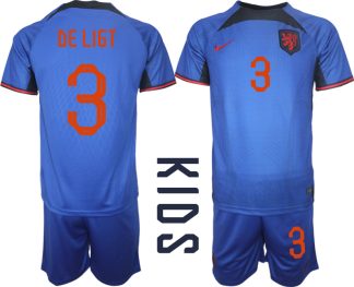 Köpa Nederländerna Matchtröjor Barn Fotbollströja VM 2022 tröja set DE LIGT 3