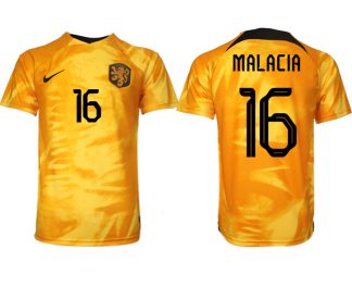 Nederländerna Hemmatröja VM 2022 Kortärmad Fotbollströjor Billigt med tryck MALACIA 16