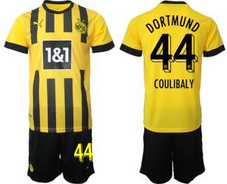 Fotbollsset Herr Borussia Dortmund BVB Hemmatröja 2023 Kortärmad + Korta byxor COULIBALY 44