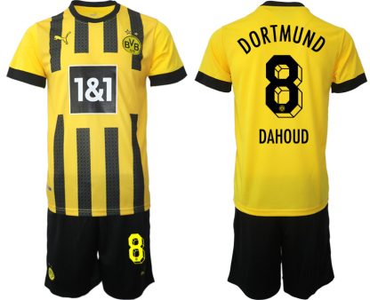 Fotbollsset Herr Borussia Dortmund BVB Hemmatröja 2023 Kortärmad + Korta byxor DAHOUD 8