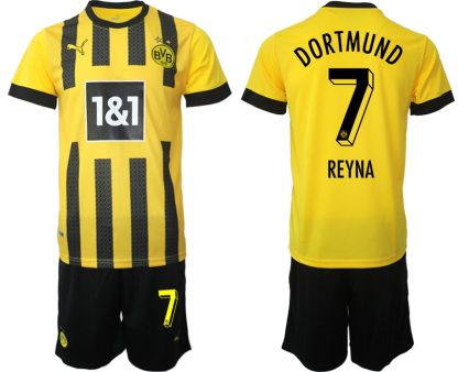 Fotbollsset Herr Borussia Dortmund BVB Hemmatröja 2023 Kortärmad + Korta byxor REYNA 7