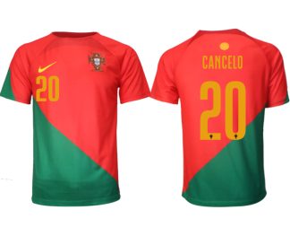 Fotbollströjor Billigt Portugal Hemmatröja VM 2022 Herr Kortärmad med tryck CANCELO 20