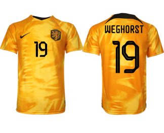 Nederländerna Hemmatröja VM 2022 Herr Kortärmad Fotbollströjor Billigt med WEGHORST 19