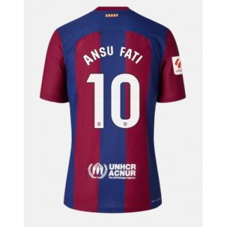 Herr Matchtröjor Fotboll FC Barcelona Hemma tröja 2023-24 Kortärmad Ansu Fati 10