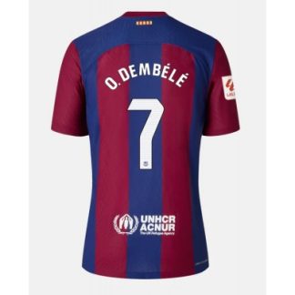 Herr Matchtröjor Fotboll FC Barcelona Hemma tröja 2023-24 Kortärmad Ousmane Dembele 7