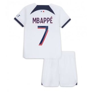 Köpa Barn Paris Saint-Germain PSG Bortatröja 2023-24 tröja set Kylian Mbappe 7