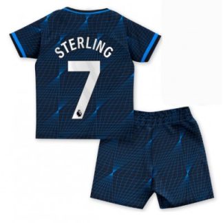 Barn matchtröjor fotboll Chelsea Bortatröja 2023-2024 med tryck Raheem Sterling 7