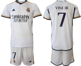 Köpa Fotbollströjor Real Madrid Hemma tröja 2023-2024 Herr med tryck VINI JR 7