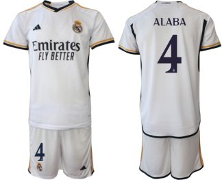 Köpa matchtröjor fotboll Real Madrid Hemmatröja 2023-2024 Herr med tryck ALABA 4