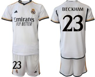 Real Madrid Hemma tröja 2023-2024 Fotbollskläder herr med namn BECKHAM 23