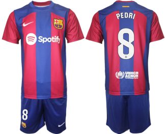 Fotbollströjor Billigt FC Barcelona Hemma tröja Herr 2023-24 med tryck PEDRI 8