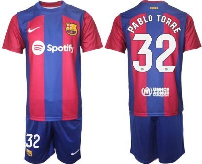 Billiga Fotbollskläder FC Barcelona Hemmatröja Herr 2023-24 tröja set PABLO TORRE 32